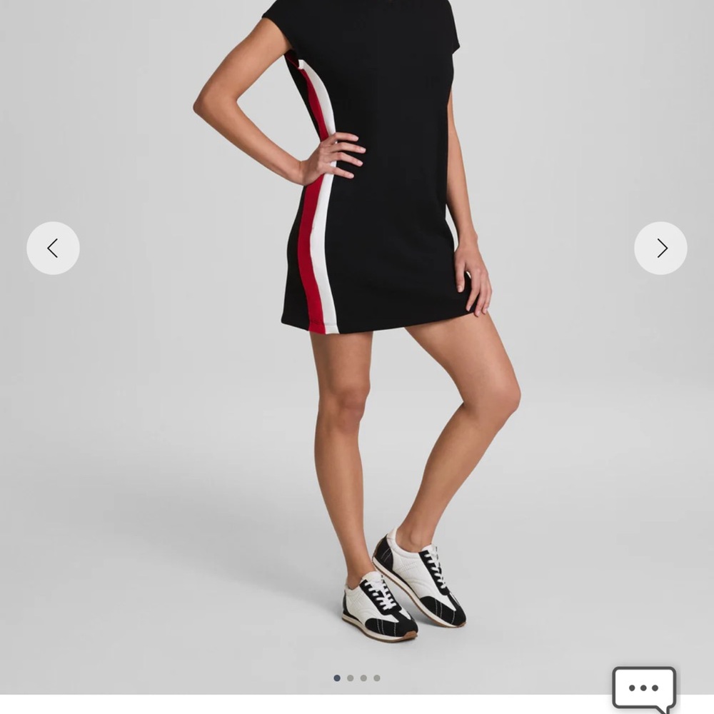 SPANX Black Dress with Red and White Stripes